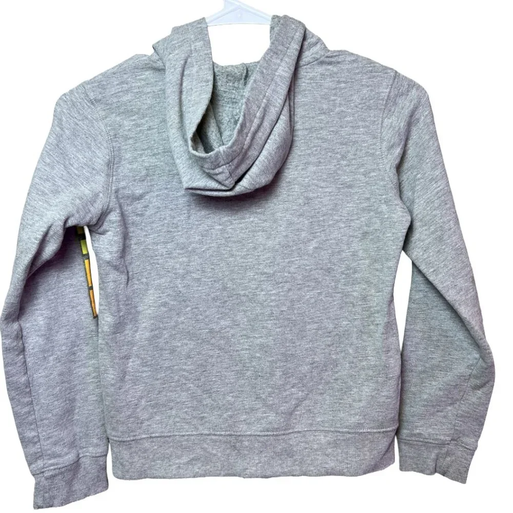 SO Smiley Face Zip Up Hoodie Grey‎ Neon Ombre Preppy Kidcore